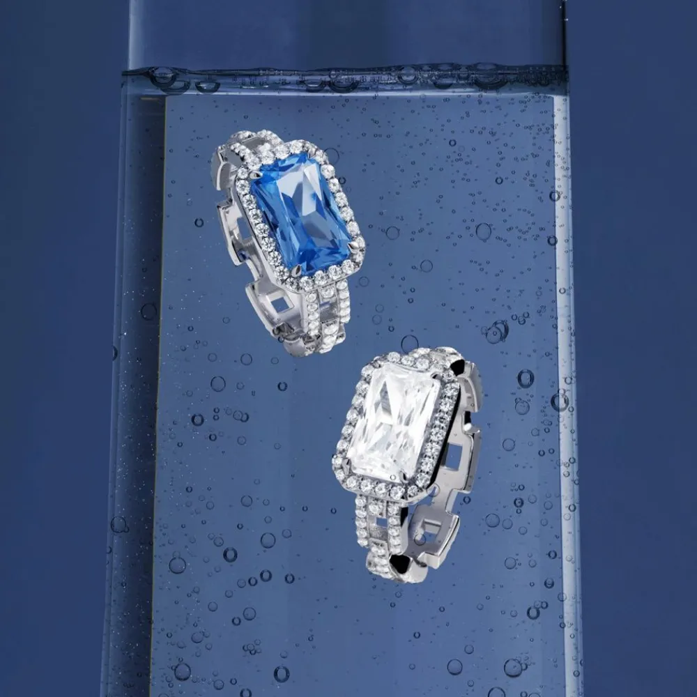 APM Monaco Bague Chaine Pave Bleu Lagon^ Bagues