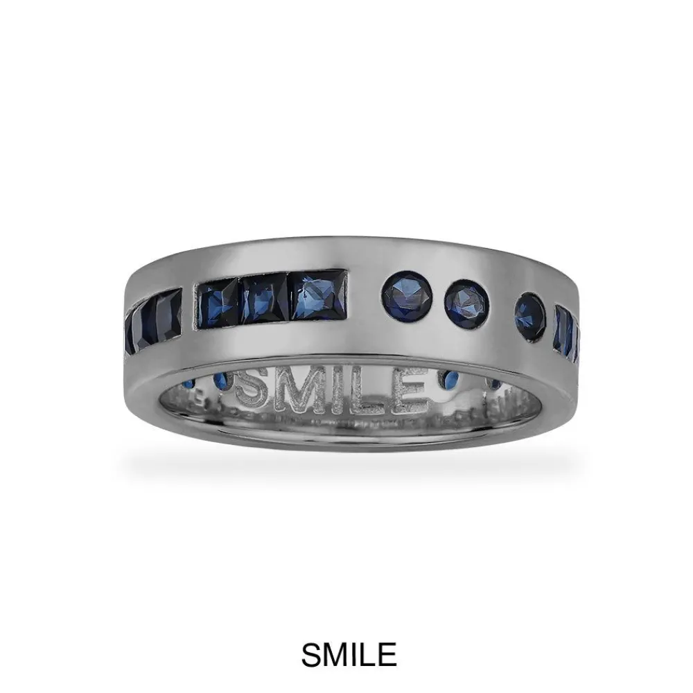 APM Monaco Bague Code Morse Smile Bleue^ Bagues