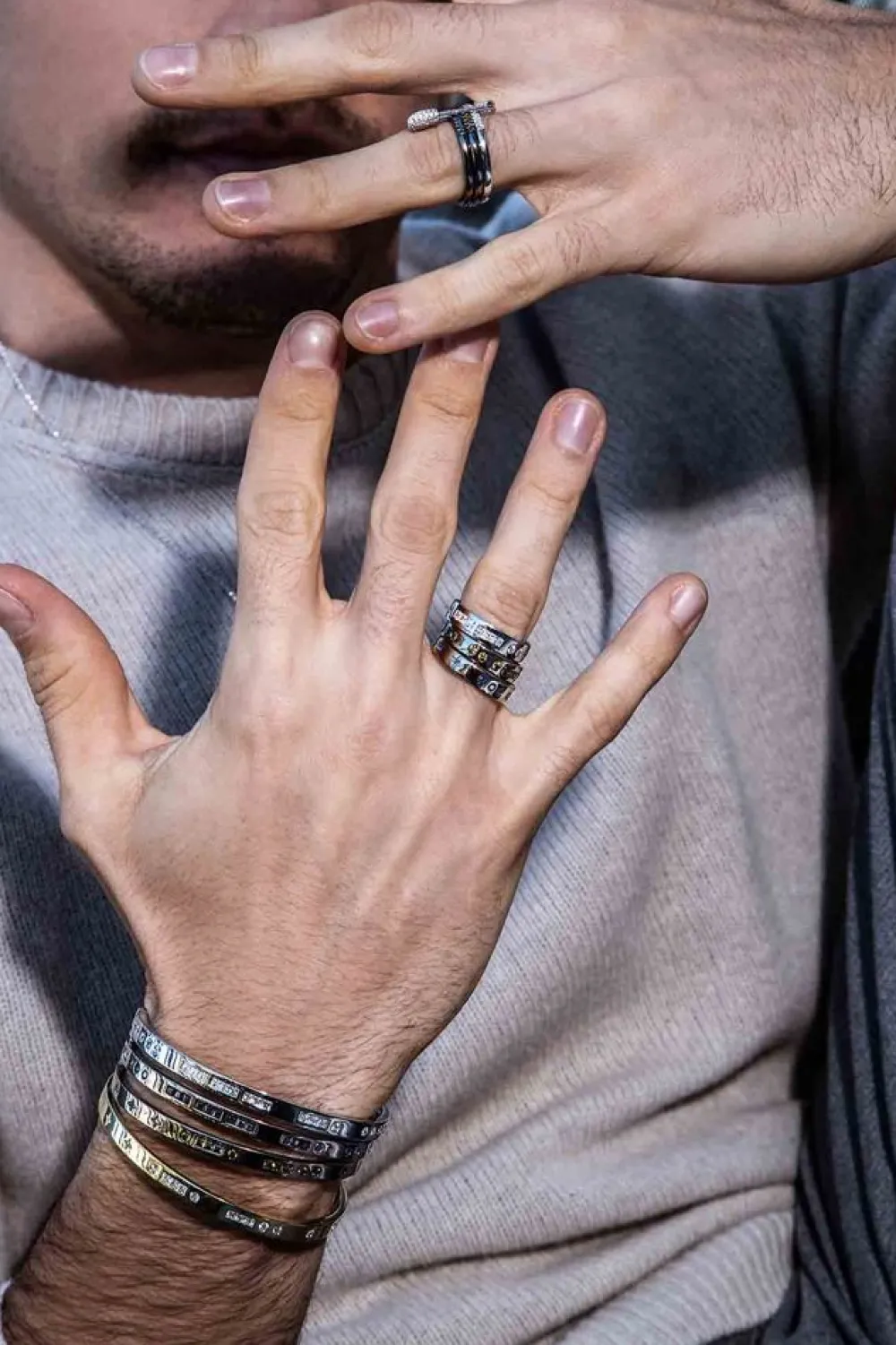 APM Monaco Bague Code Morse Smile Kaki^ Bagues