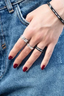 APM Monaco Bague Code Morse Smile Noire^ Bagues
