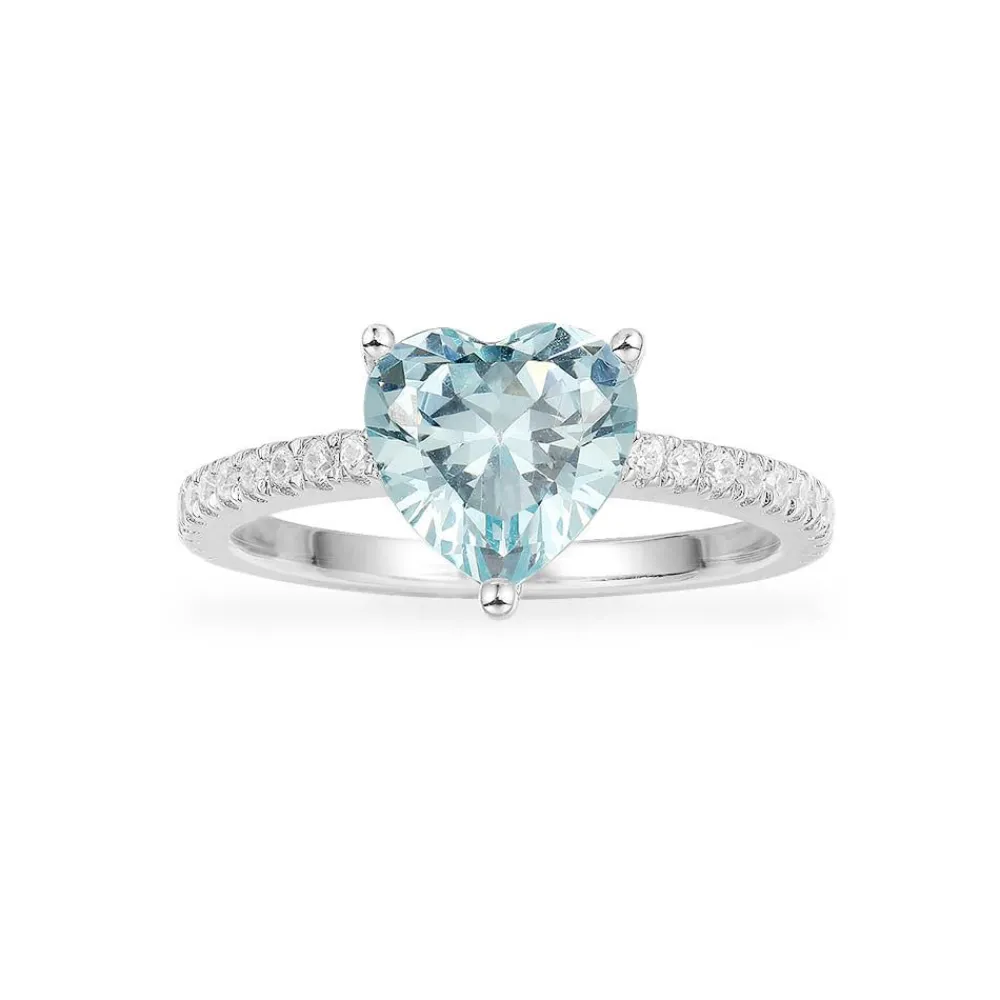 APM Monaco Bague Coeur Bleu - Argent^ Bagues