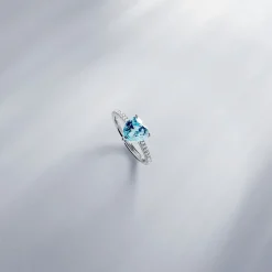 APM Monaco Bague Coeur Bleu - Argent^ Bagues