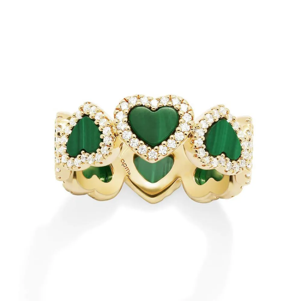 APM Monaco Bague Coeur Malachite^ Bagues