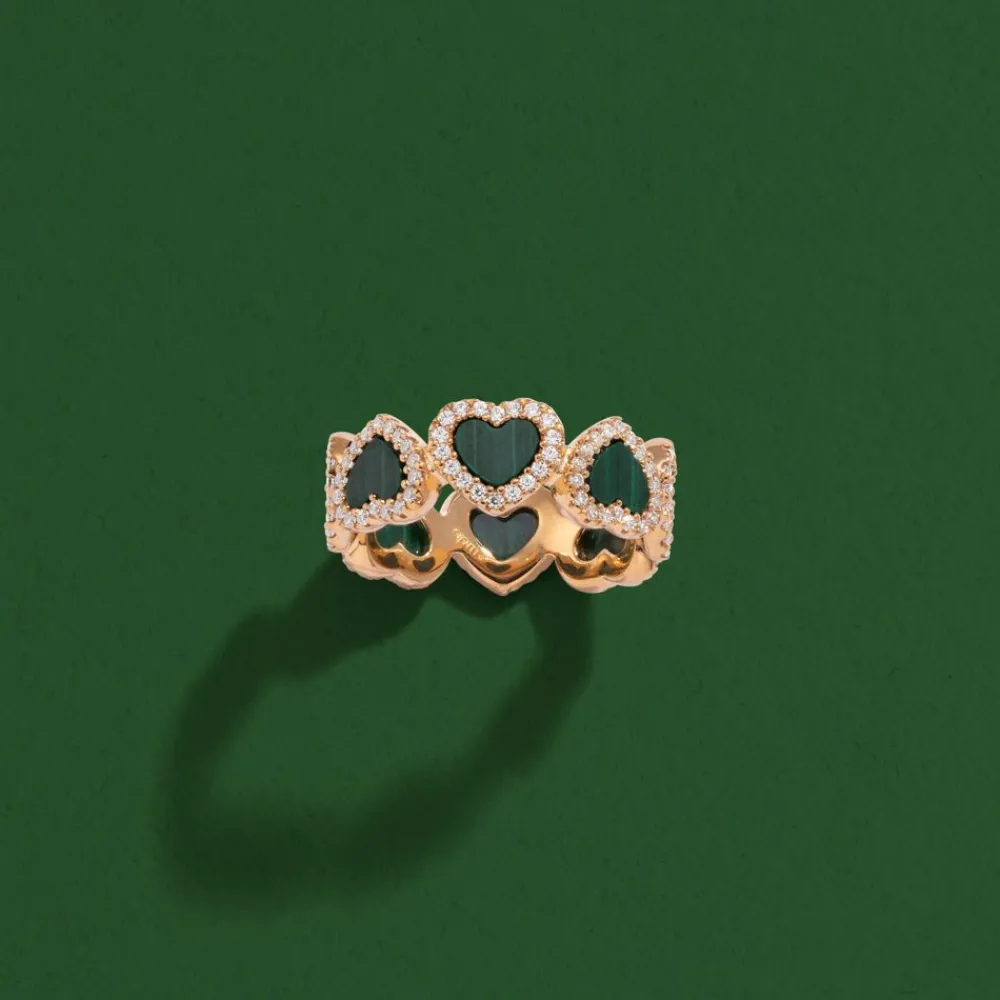 APM Monaco Bague Coeur Malachite^ Bagues