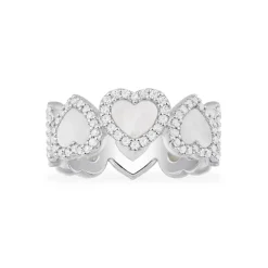 APM Monaco Bague Coeurs En Nacre - Argent^ Bagues