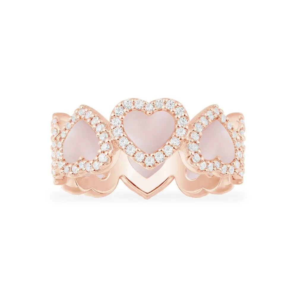 APM Monaco Bague Coeurs En Nacre Rose^ Bagues