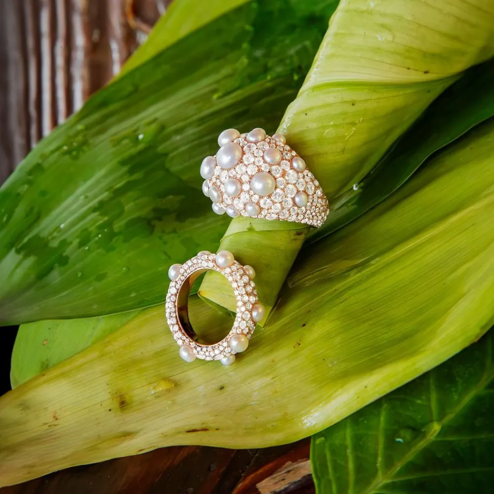 APM Monaco Bague Pave Avec Perles^ Bagues