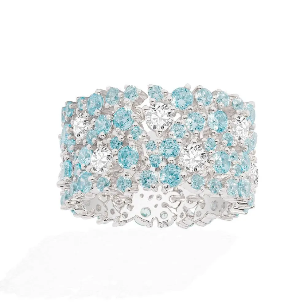 APM Monaco Bague Pave Bleu Lagon & Blanc^ Bagues
