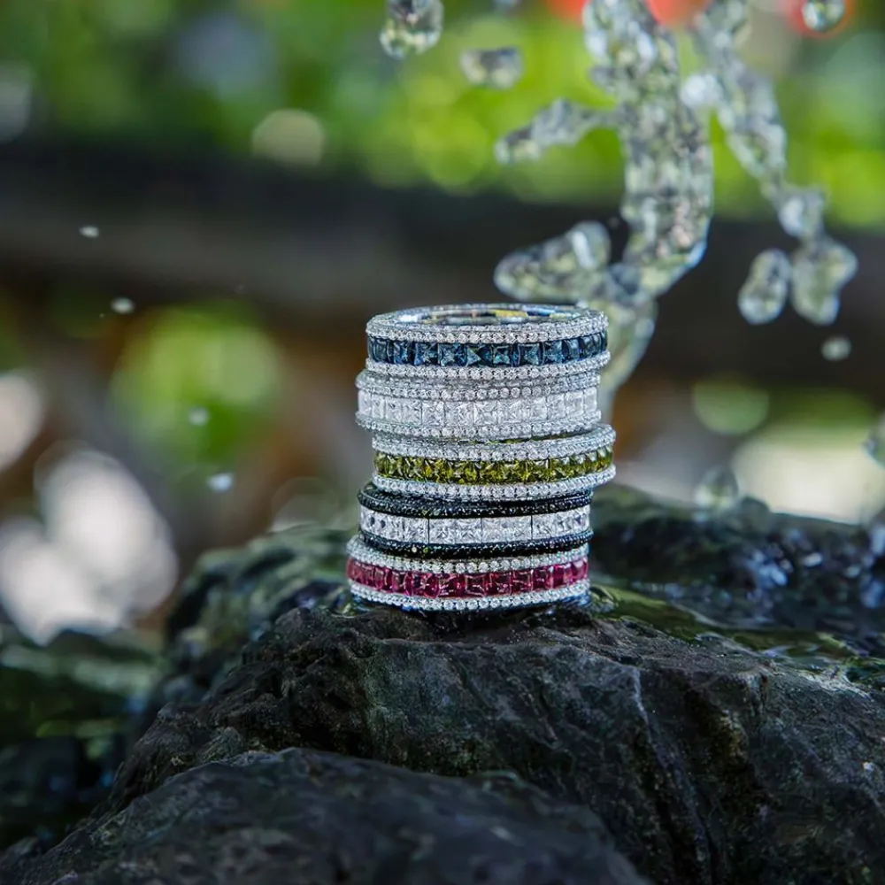 APM Monaco Bague Pave Bleue^ Bagues