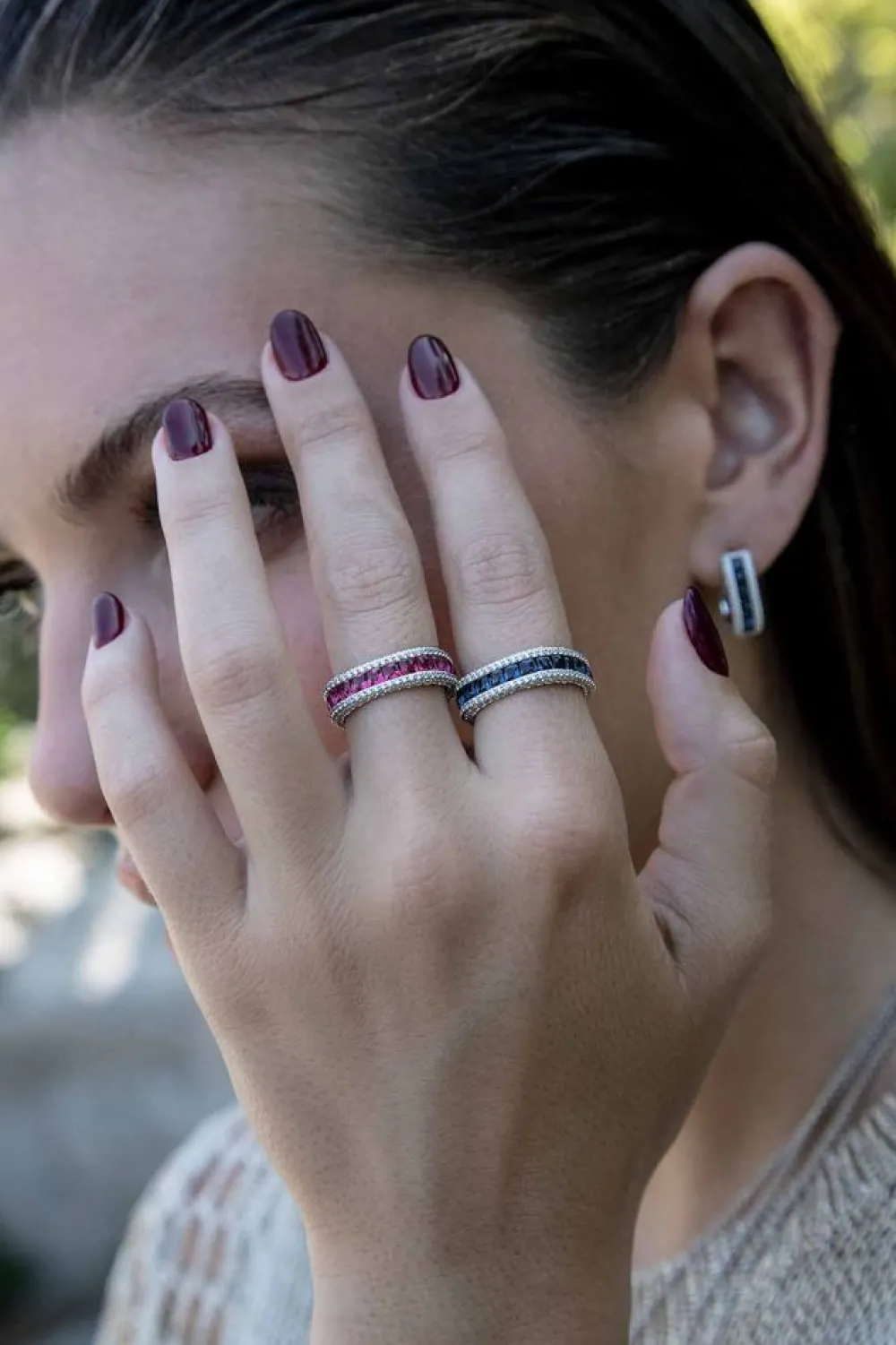 APM Monaco Bague Pave Fuchsia^ Bagues