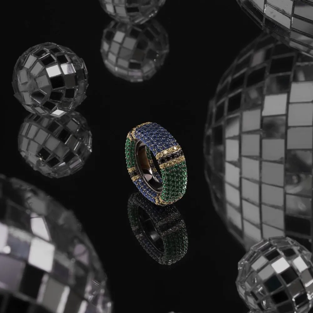 APM Monaco Bague Pave Multicolore^ Bagues