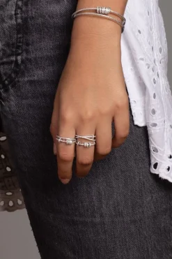 APM Monaco Bague Triple Avec Anneaux Coulissants - Argent^ Bagues