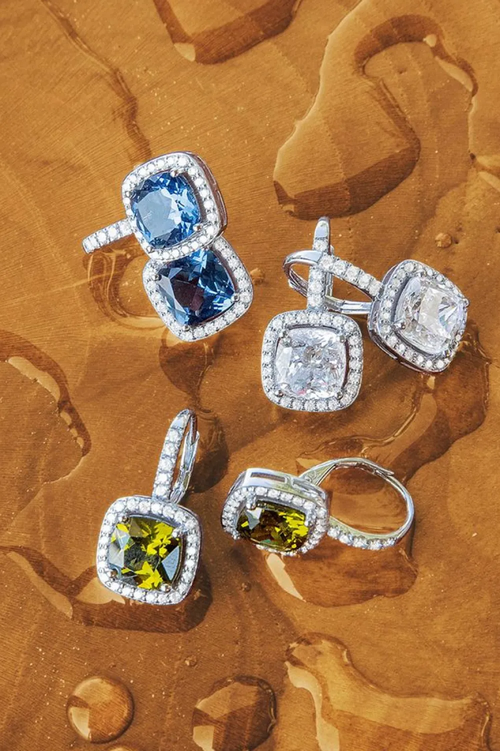 APM Monaco Boucles D'Oreille Pierre Carree^ Boucles D'Oreilles