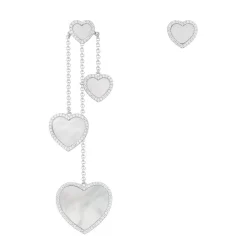 APM Monaco Boucles D'Oreilles Asymetriques Coeur En Nacre - Argent^ Boucles D'Oreilles
