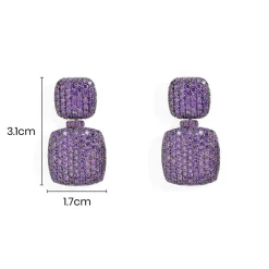 APM Monaco Boucles D'Oreilles Carre Violettes^ Boucles D'Oreilles