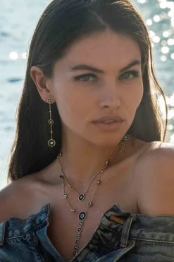 APM Monaco Boucles D'Oreilles Chaine Malachite Longues^ Boucles D'Oreilles