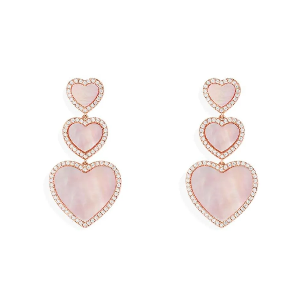 APM Monaco Boucles D'Oreilles Coeur En Nacre Rose^ Boucles D'Oreilles