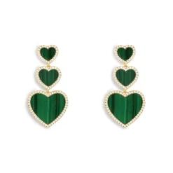 APM Monaco Boucles D'Oreilles Coeur Malachite^ Boucles D'Oreilles