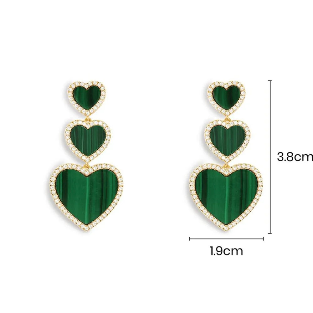 APM Monaco Boucles D'Oreilles Coeur Malachite^ Boucles D'Oreilles