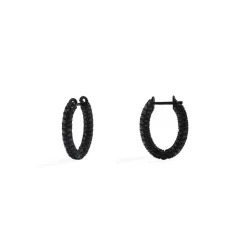 APM Monaco Boucles D'Oreilles Creoles Pave Noires^ Boucles D'Oreilles