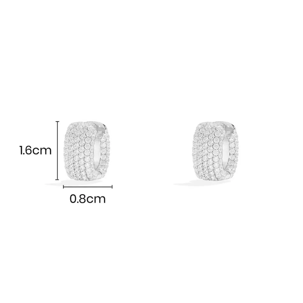 APM Monaco Boucles D'Oreilles Creoles Pave^ Boucles D'Oreilles