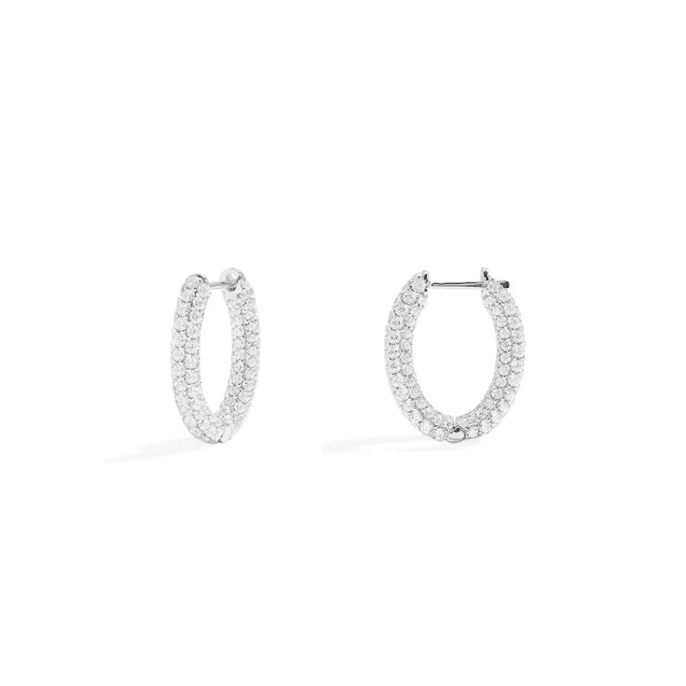 APM Monaco Boucles D'Oreilles Creoles Pave^ Boucles D'Oreilles
