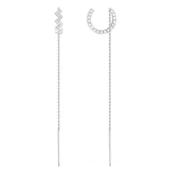APM Monaco Boucles D'Oreilles Ear Cuff Up And Down Avec Chaine - Argent^ Boucles D'Oreilles