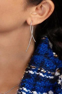 APM Monaco Boucles D'Oreilles Geometriques Longues - Argent^ Boucles D'Oreilles