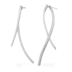 APM Monaco Boucles D'Oreilles Geometriques Longues - Argent^ Boucles D'Oreilles