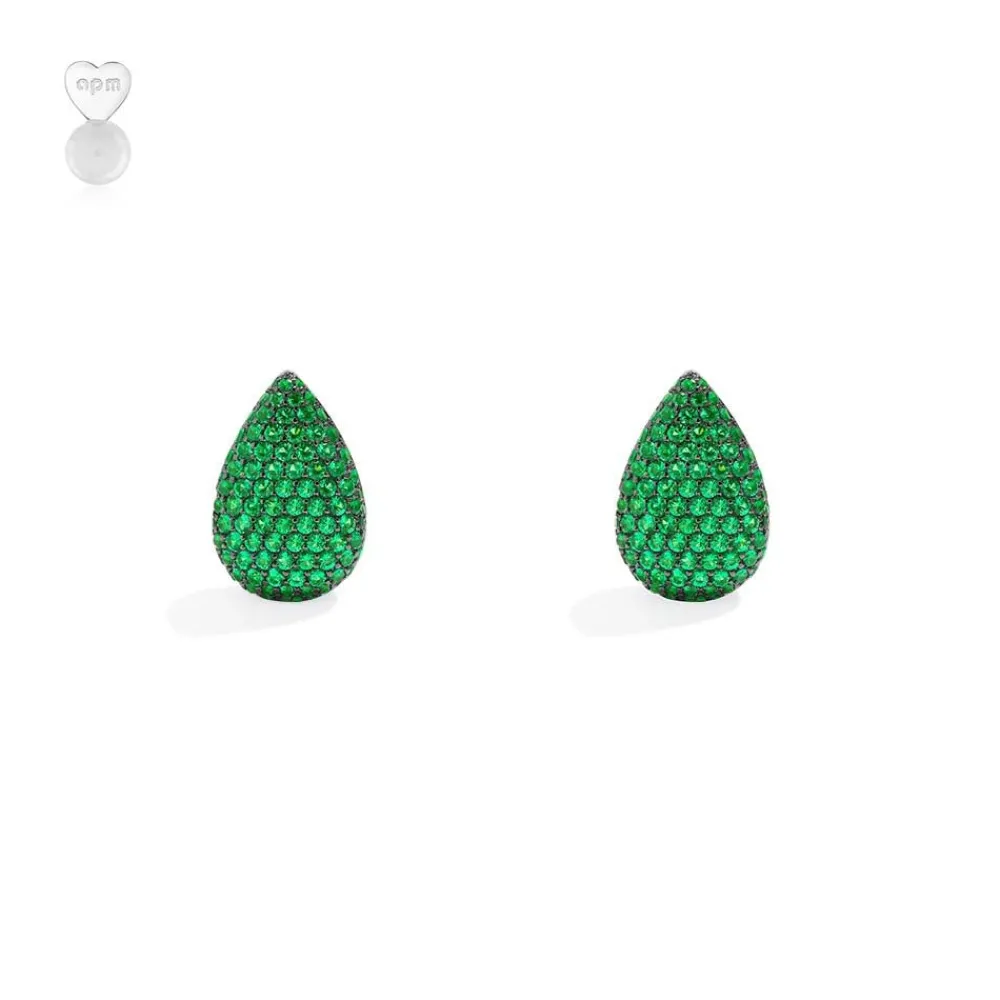 APM Monaco Boucles D'Oreilles Goutte Vertes^ Boucles D'Oreilles