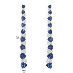 APM Monaco Boucles D'Oreilles Longues Triangle Bleu Et Blanc^ Boucles D'Oreilles