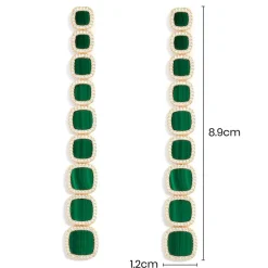 APM Monaco Boucles D'Oreilles Malachite Longues^ Boucles D'Oreilles