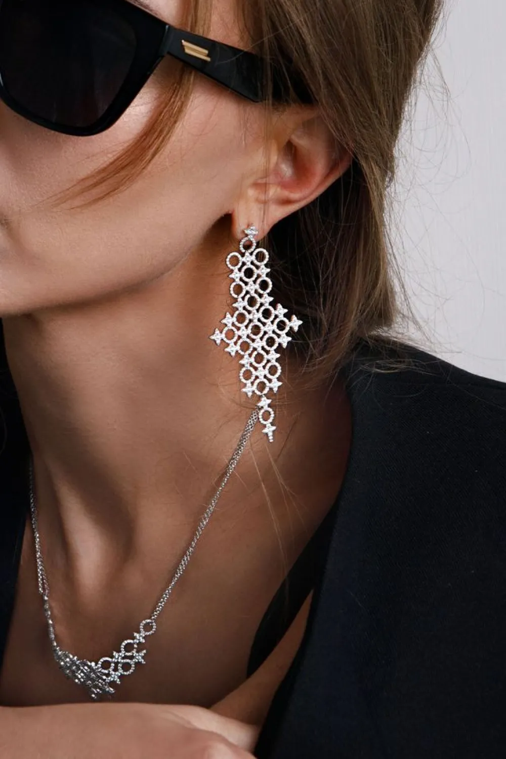 APM Monaco Boucles D'Oreilles Meteorites Et Cercles Xl - Argent^ Boucles D'Oreilles