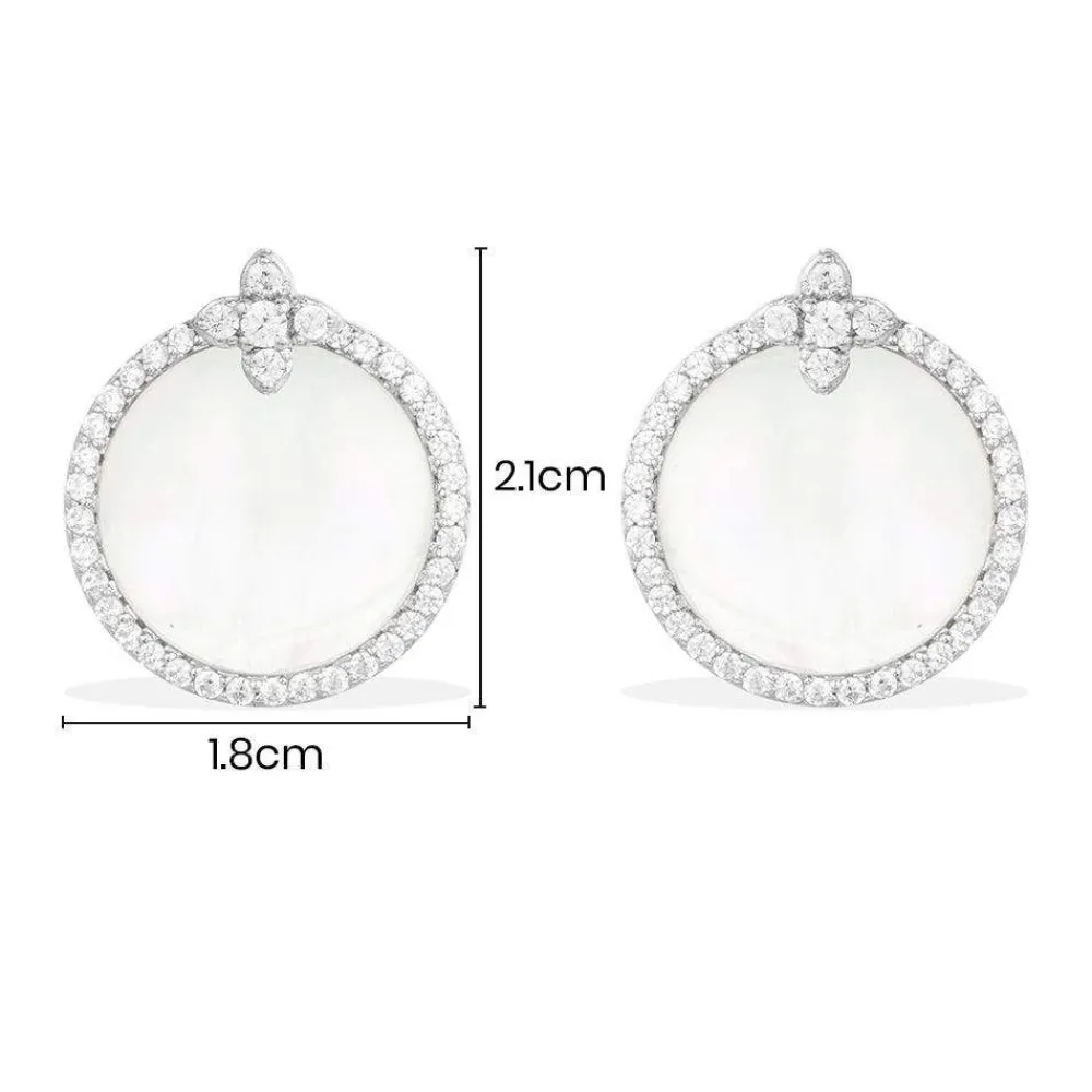 APM Monaco Boucles D'Oreilles Nacre Blanche - Argent^ Boucles D'Oreilles