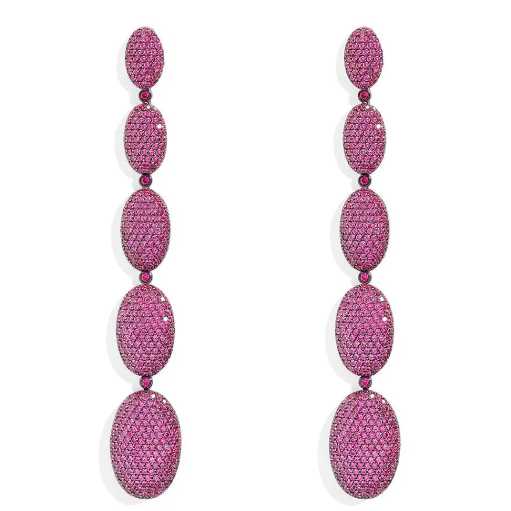 APM Monaco Boucles D'Oreilles Ovales Fuchsia Longues^ Boucles D'Oreilles