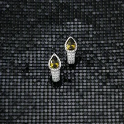 APM Monaco Boucles D'Oreilles Poire Kaki - Argent^ Boucles D'Oreilles