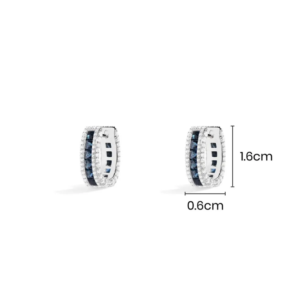 APM Monaco Boucles D'Oreilles Rectangle Pave Bleues^ Boucles D'Oreilles