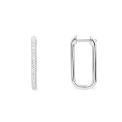 APM Monaco Boucles D'Oreilles Rectangles Pavees - Argent^ Boucles D'Oreilles