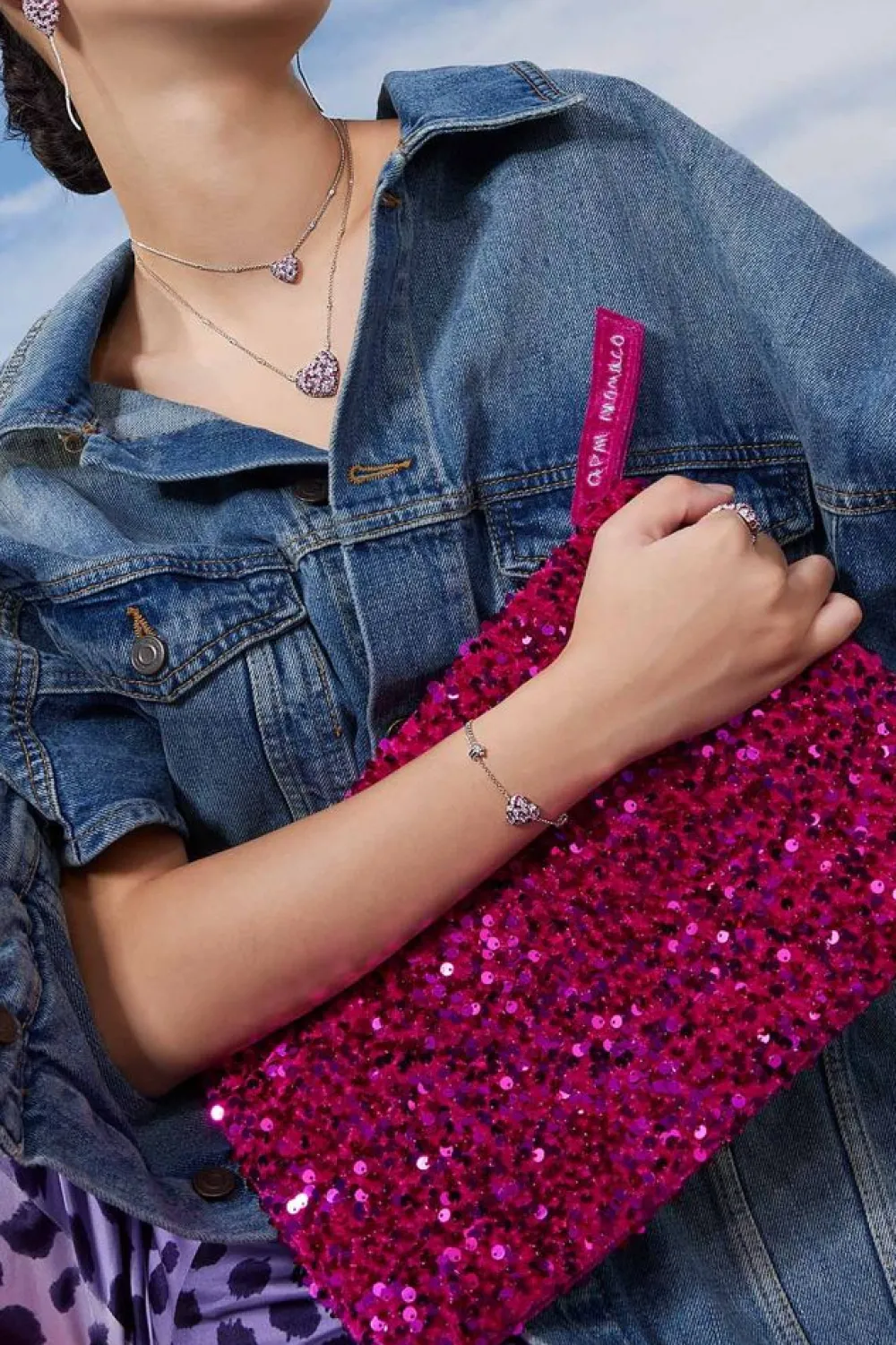 APM Monaco Bracelet Ajustable Coeur Fuchsia^ Bracelets