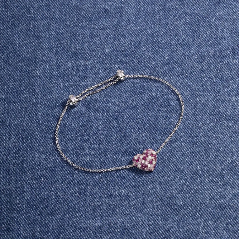 APM Monaco Bracelet Ajustable Coeur Fuchsia^ Bracelets