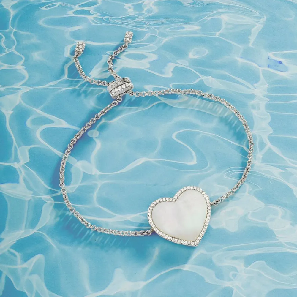 APM Monaco Bracelet Ajustable Coeur En Nacre - Argent^ Bracelets