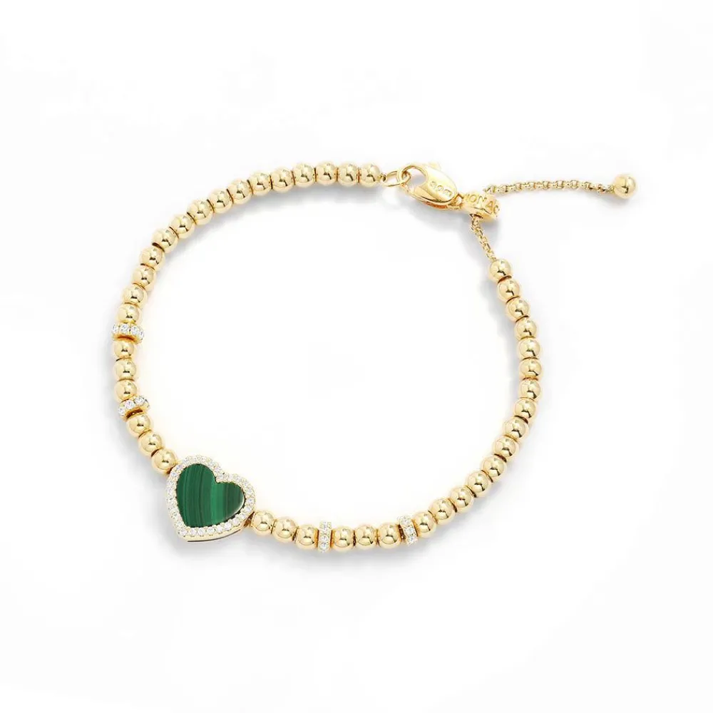 APM Monaco Bracelet Ajustable Coeur Malachite^ Bracelets