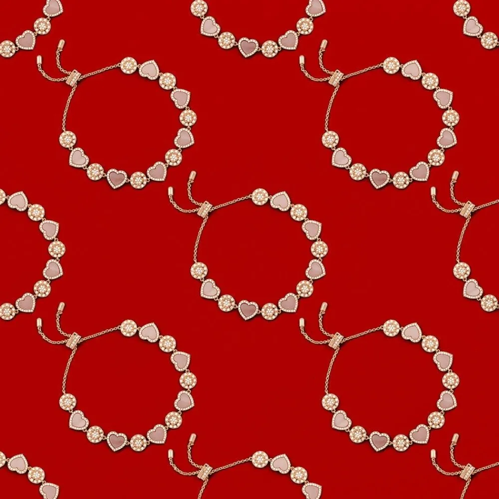 APM Monaco Bracelet Ajustable Coeurs Nacre Rose^ Bracelets
