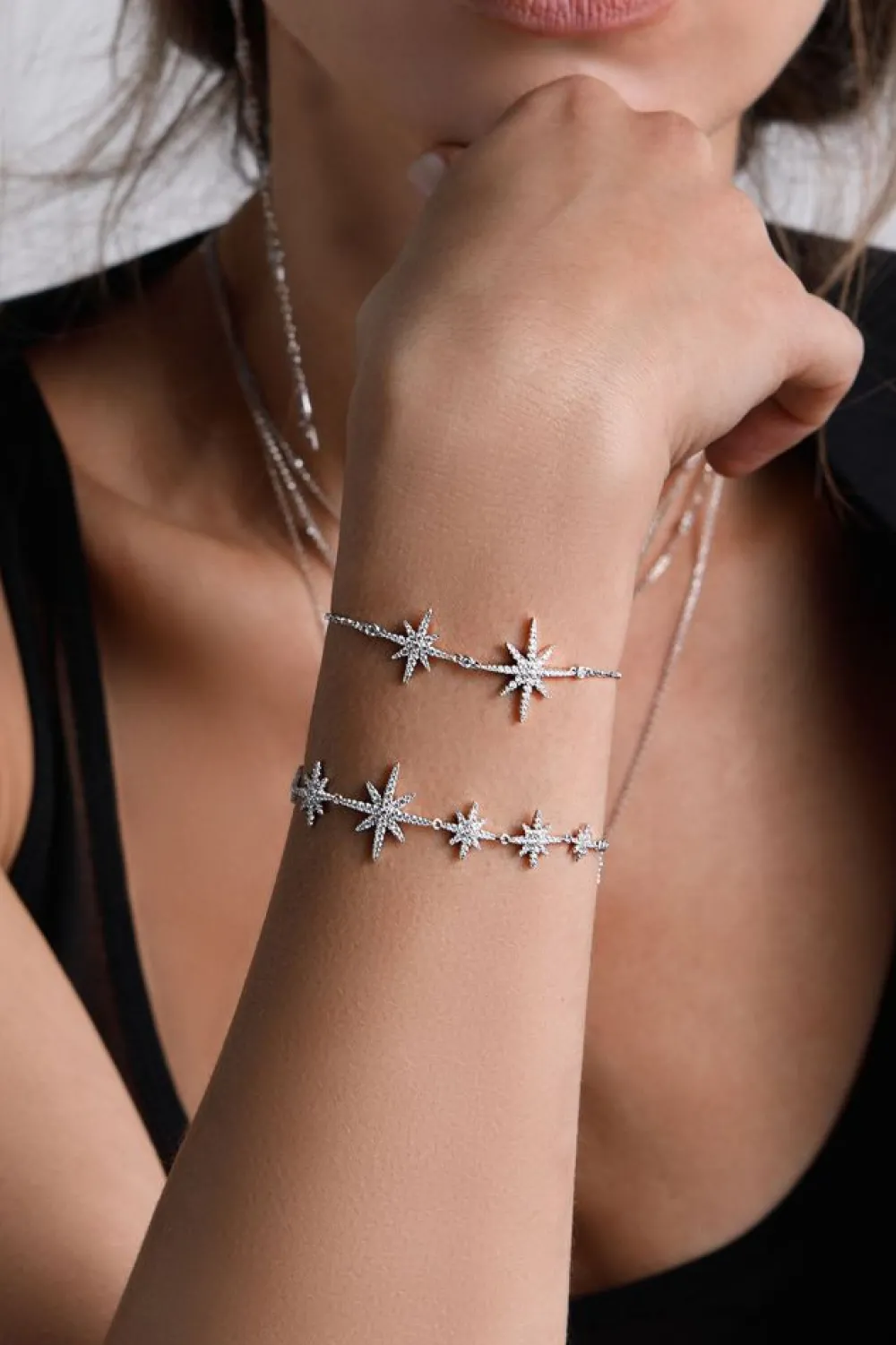 APM Monaco Bracelet Ajustable Double Meteorites - Argent^ Bracelets