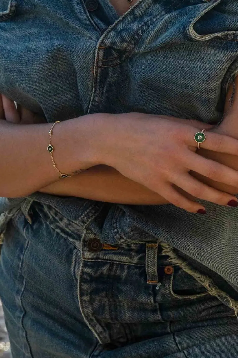 APM Monaco Bracelet Ajustable Malachite^ Bracelets