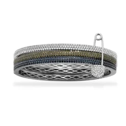 APM Monaco Bracelet Epingle A Nourrice Triple Anneau Kaki Et Bleu^ Bracelets