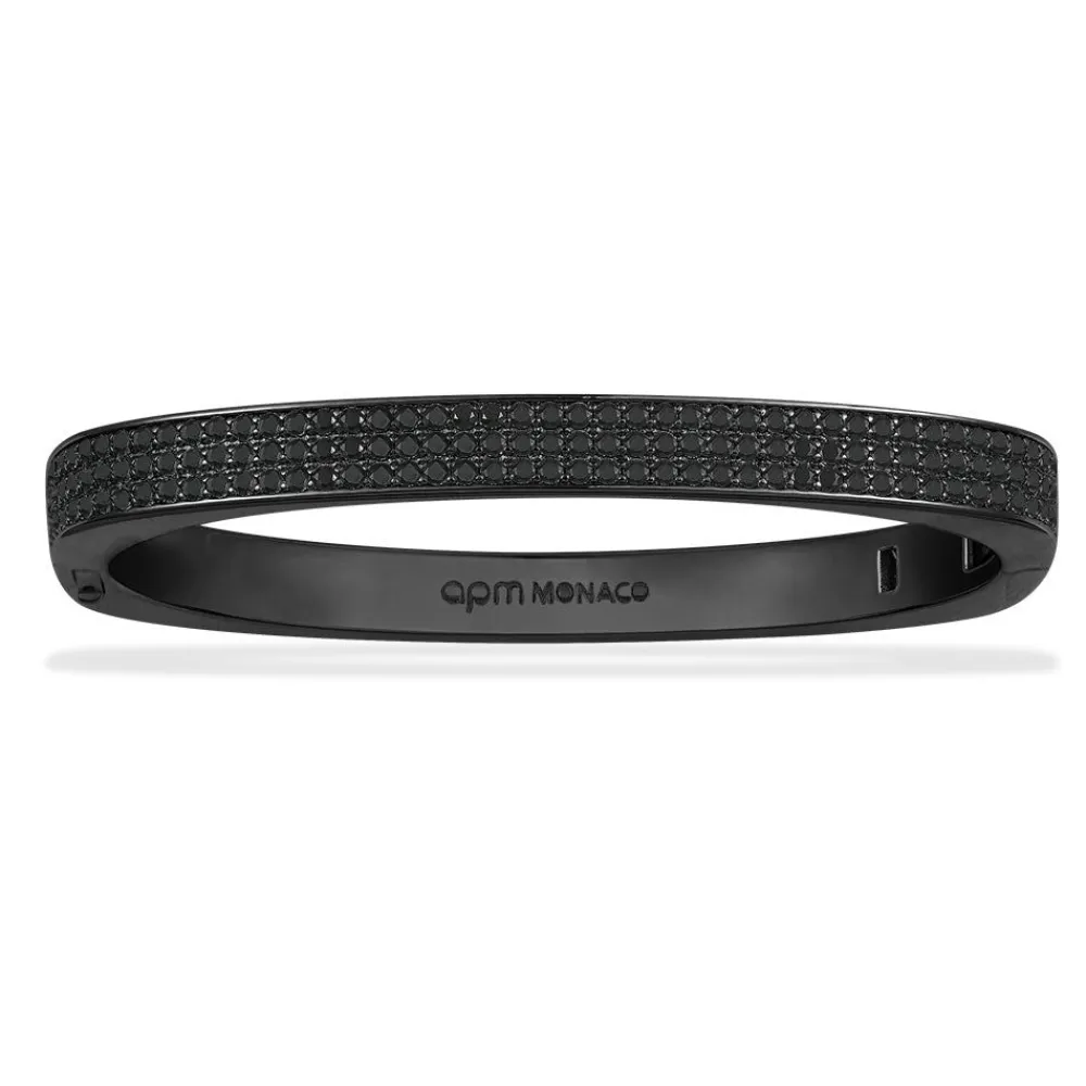 APM Monaco Bracelet Jonc Bold Pave Noir^ Bracelets