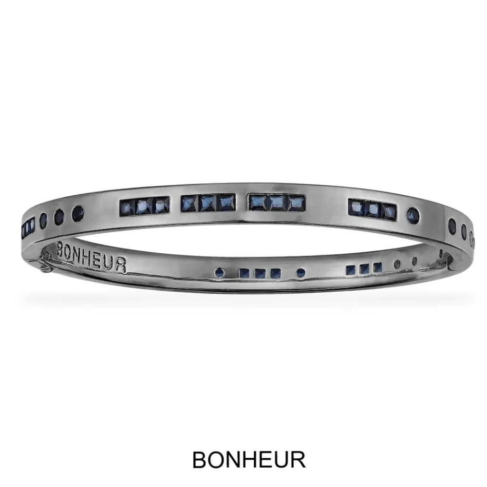 APM Monaco Bracelet Jonc Code Morse Bonheur Bleu^ Bracelets
