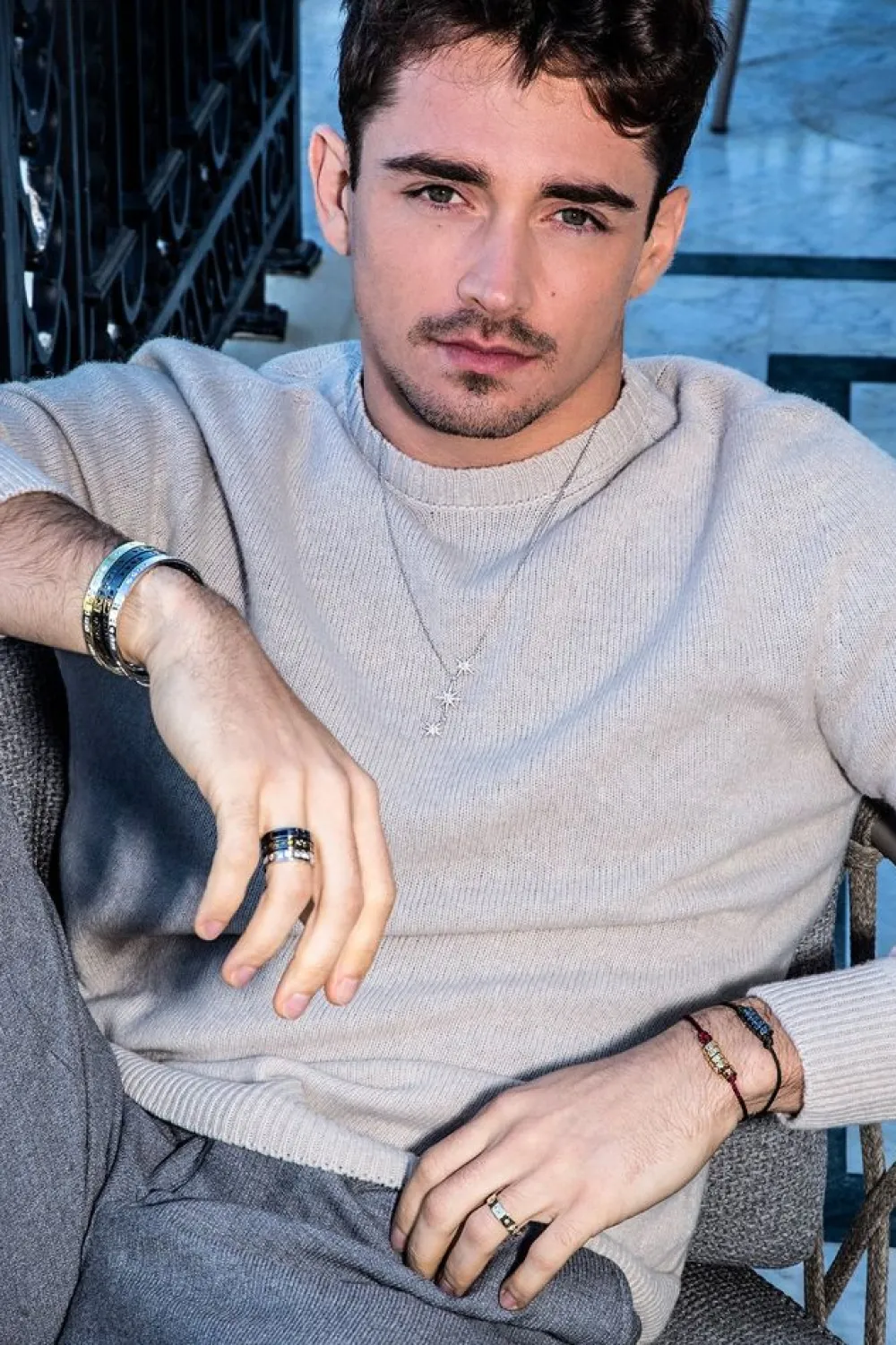 APM Monaco Bracelet Jonc Code Morse Bonheur Bleu^ Bracelets