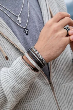 APM Monaco Bracelet Morse Code Bonheur Noir^ Bracelets